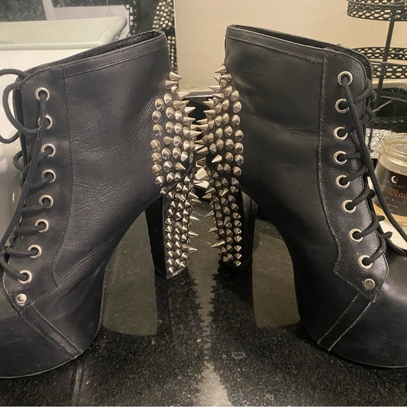 Jeffery Campbell Litas - SPIKED Size 9 Black - Picture 2 of 5